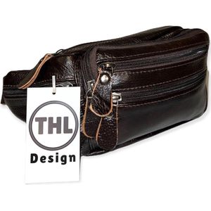THL Design - Leren Heuptas Dames / Heren - Buideltasje - Heuptasjes Heren - Leer Bruin