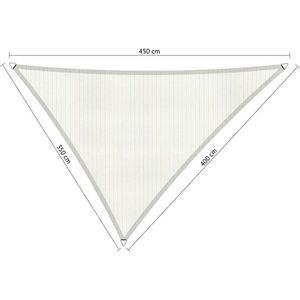 Compleet pakket: Shadow Comfort driehoek 3,5x4x4,5m Arctic White met RVS Bevestigingsset en Buitendoekreiniger