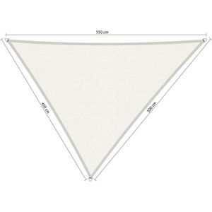 Shadow Comfort driehoek 4,5x5x5,5m Arctic White met Bevestegingsset en buitendoek reiniger