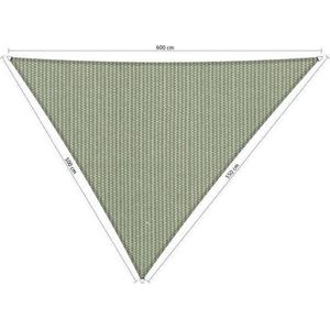 Compleet pakket: Shadow Comfort driehoek 5x5,5x6m Moonstone Green met bevestigingsset en buitendoekreiniger