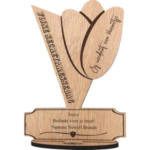 Secretaressedag Cadeau Gepersonaliseerd | Geschenk Bedankt Secretaresse | Houten Wenskaart | Kaart van Hout | 17.5 x 25 cm