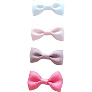 Baby Haarspeldjes met Strik - Setje Haarspeldjes voor Baby Meisjes Peuter - Meisjes Haaraccessoires - Pink