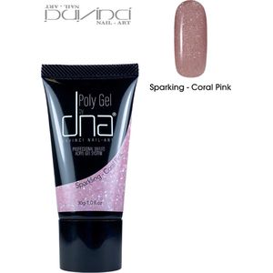 DNA Poly Gel Sparkeling Coral Pink - acrylgel - polyacrylgel - nagelverlenging