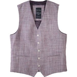 Carter & Davis - Casual Gilet - Groen - Katoen/Linnen - Slim Fit