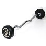 Muscle Power Vaste Curl Halterstang Rubber - 20 kg