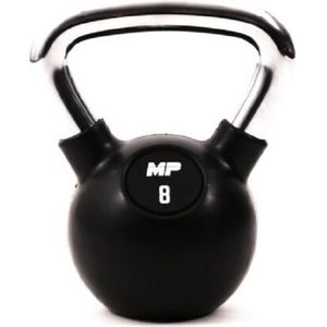 Muscle Power Rubberen Kettlebell - Zwart - 8 kg
