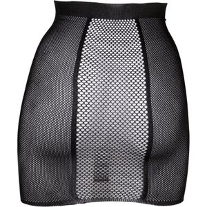 High-waist fishnet skirt - Black - O/S