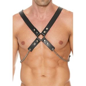 Shots - Ouch! Leren Harnas met Kettingen black One Size