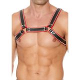 Z Series Chest Bulldog Harness - Leather - Black/Red - L/XL