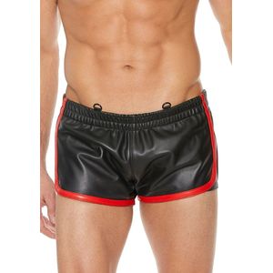 Lederen Versatile Shorts - Zwart / Rood