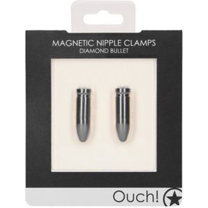 Shots - Ouch! Magnetische Tepelklemmen Diamond Bullet Grey