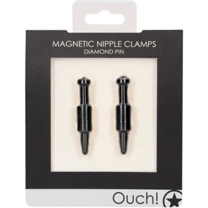 Ouch - Magnetische Tepelklemmen - diamant pen - Zwart