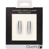 Shots - Ouch! Magnetische Tepelklemmen Sensuele Cilinder Silver