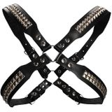 Men's Pyramid Stud Body Harness - One Size - Black