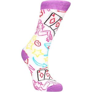 Shots - Sexy Socks Strip Poker Sokken - 42-46 white,purple 42-46