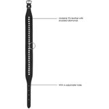 Shots - Ouch! Halsband met Riem en Diamantjes black