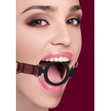 Shots - Ouch! Silicone Open Ring Gag Burgundy