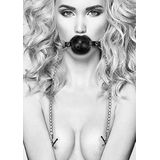 Ball Gag met Tepelklemmen – Zwart