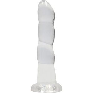 Niet Realistische Dildo met Ribbels 17 cm - Transparant