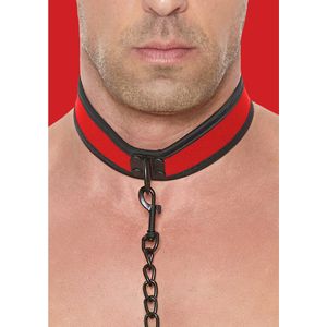 Puppy Play Halsband met Riem - Rood