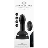 Pluggy - Glass Vibrator - With Suction Cup And Remote - Rechargeable - 10 Speed - Black