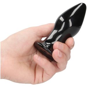 Shots Chrystalino Vibrante - Stretchy Rechargeable 10 Speed Glass Vibrator With Suction Cup and Remote - Black