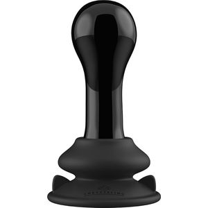 Globy - Glass Vibrator - With Suction Cup and Remote - Rechargeable - 10 Speed - Black