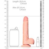 Dildo with Balls and Suction Cup - 7''/ 18 cm - flesh