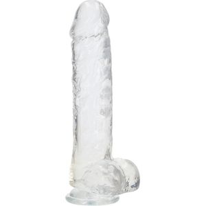 Realistische Dildo met Ballen 25.4 cm – Transparant