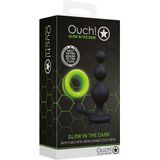 Shots - Ouch! Kralen Butt Plug met Cockring Neon Green/Black