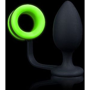 Shots - Ouch! Butt Plug met Cockring Neon Green/Black