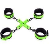 Shots - Ouch! Hand- en Enkelboeien met Hogtie neon green/black