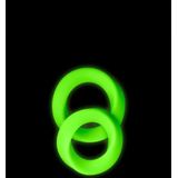 2 Pcs Cock Ring Set - Glow In The Dark - Neon Green