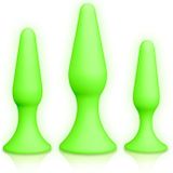 Butt Plug Set - Glow in the Dark - Neon Green/Black