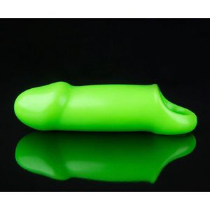 Smooth Thick Stretchy Penis Sleeve - GitD - Neon Green