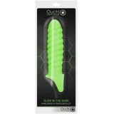 Swirl Stretchy Penis Sleeve - Glow In The Dark - Neon Green