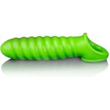 Swirl Stretchy Penis Sleeve - Glow In The Dark - Neon Green