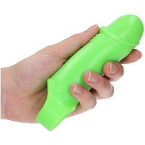 Smooth Thick Stretchy Penis Sleeve - GitD - Neon Green