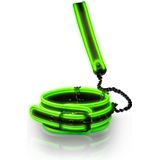 Shots - Ouch! OU755GLO - Collar And Leash - Glow In The Dark - Neon Green/Black