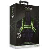 Buckle Bulldog Harness - GitD - Neon Green/Black - S/M