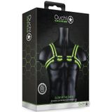 Shots - Ouch! Gesp Harnas - S/M Neon Green/Black S/M