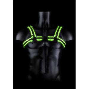 Shots - Ouch! Gesp Harnas - S/M Neon Green/Black S/M