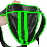 Striped Jock Strap - GitD - Neon Green/Black - S/M