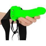 Shots - Ouch! Realistisch Strap-On Harnas - 18 cm Neon Green/Black