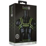 Chest Bulldog Harness - GitD - Neon Green/Black - L/XL