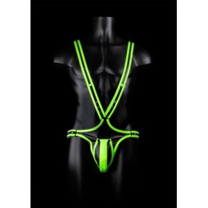 Shots - Ouch! Lichaamsbedekkend Harnas - L/XL neon green/black L/XL