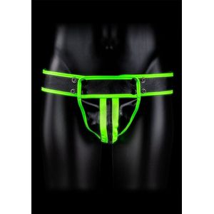 Striped Jock Strap - GitD - Neon Green/Black - L/XL