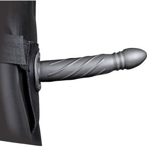 Shots - Ouch! Gedraaide Holle Strap-On - 20 cm gun metal
