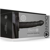 Shots - Ouch! Gedraaide Holle Strap-On - 20 cm black