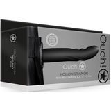 Shots - Ouch! Getextureerde Gebogen Holle Strap-On - 20 cm black